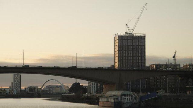 Time lapse of the Clyde river and the M8 bridge