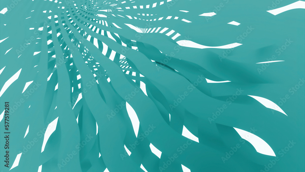 Poster green and purple pattern. design.a white background on which bright lines waver in animation in diff