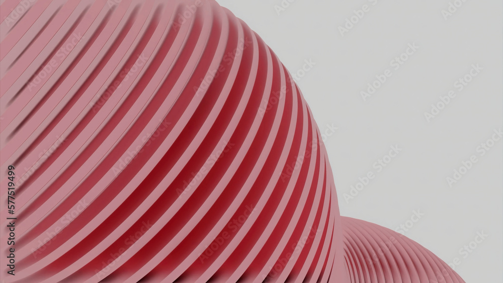 Poster white background with volumetric spring. design. an animated red and green spring that moves apart i