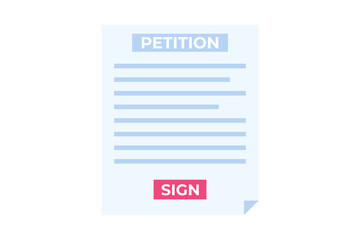 An appeal document or form. Petition online concept. Vector illustration