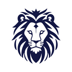 Fototapeta na wymiar Lion head face logo silhouette black icon tattoo mascot hand drawn lion king silhouette animal vector illustration