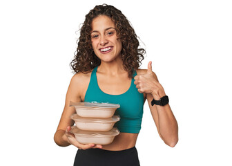 Meal prep made easy! This fitness-minded woman knows the value of planning ahead for healthy, balanced meals all week long.