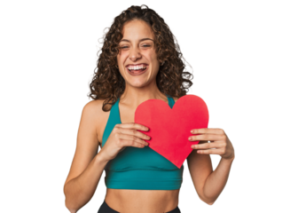 Heart full of health! This radiant athlete embraces a positive and mindful approach to wellness, both physical and emotional.