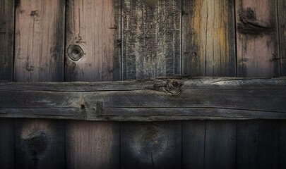  an old wooden door with peeling paint on the side of it.  generative ai
