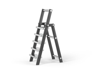 Construction ladders on a white background. 3d illustration