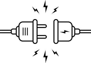 Vector icon of electric plug in as a concept connections or inclusions