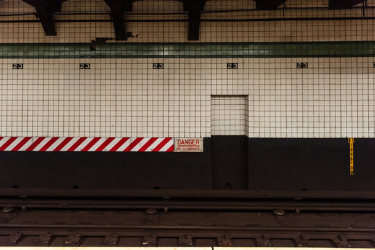 Dirty, grunge wall of New York subway