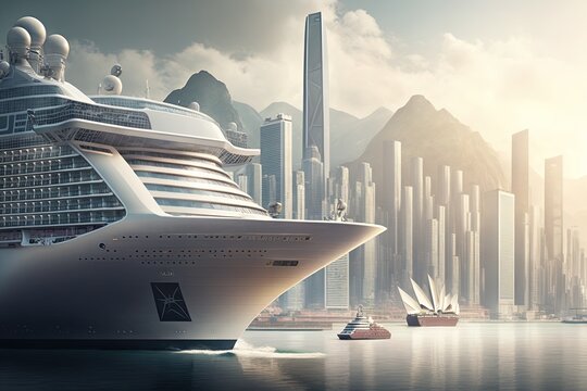 Super huge cruise ship. Generative AI.