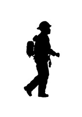 Firefighter silhouette isolated - vector illustration