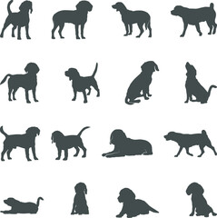 Beagle dog silhouettes, Beagle silhouette, Beagle SVG
