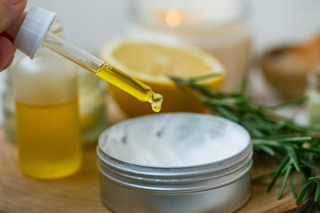Aromatherapy oil spa setting - 577525436