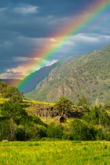 Fotobehang Beautiful Rainbow over South Steens Mountain Valley © TSchofield
