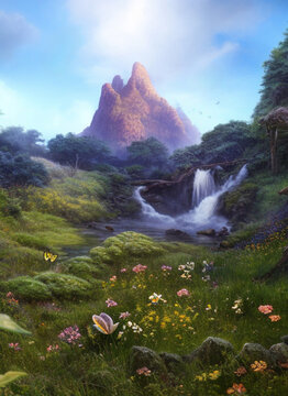 A mountain stream in springtime