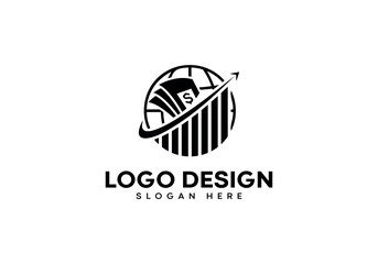 Financial logo design on luxury background. Financial and Door logo concept. Financial and Door icon design. Financial elegant and Professional icon on white background.