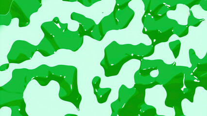 Green background. Design. Bright dense blots in the animation that spread in different directions.