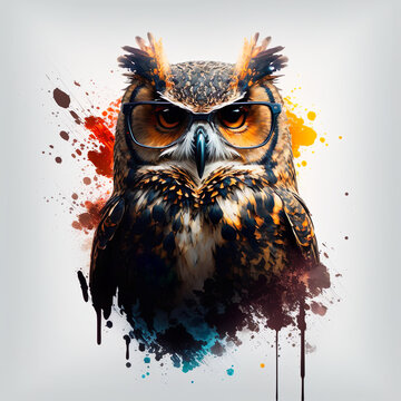 AI-Generated Eagle Owl Art