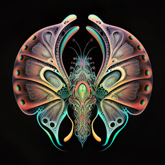 Fototapeta premium AI-Generated Psychedelic Fractal Alien Pattern Art