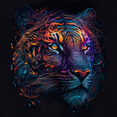 AI-Generated  Psychedelic Surreal Wild Animal Art