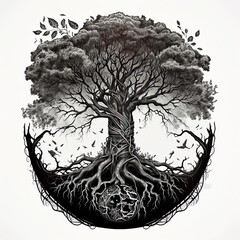 AI-Generated Fantasy Norse Mythology Viking tree of Life Art