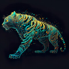 AI-Generated  Psychedelic Surreal Wild Animal Art