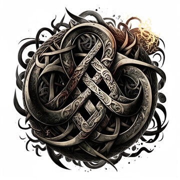 AI-Generated Fantasy Viking Pattern Symbol