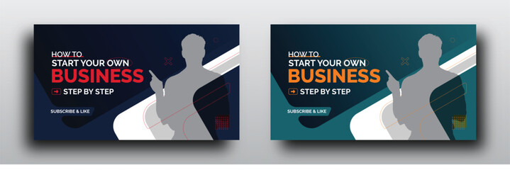 Business tips youtube video thumbnail or web banner for social media