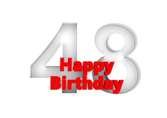 Happy Birthday with big relief number