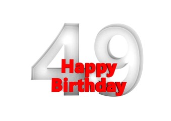 Happy Birthday with big relief number