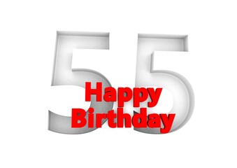 Happy Birthday with big relief number