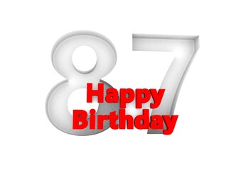 Happy Birthday with big relief number