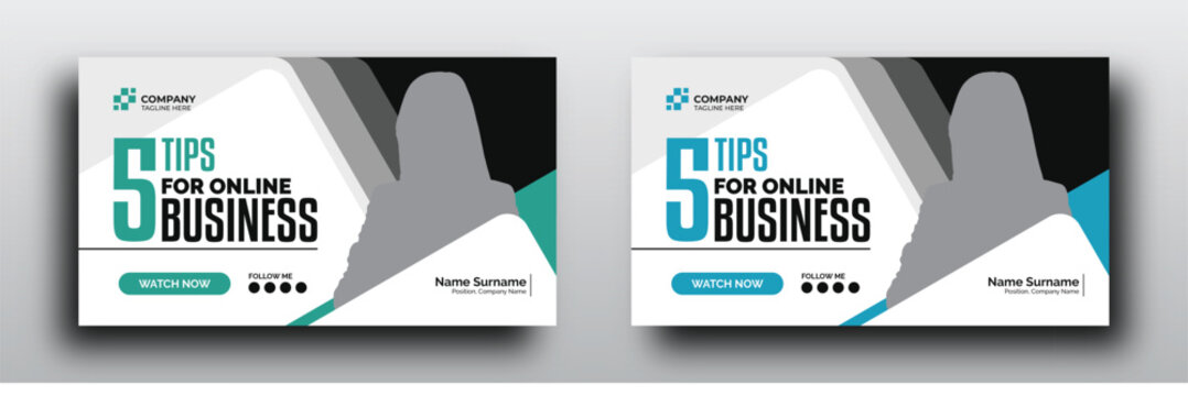 Business tips youtube video thumbnail or web banner for social media
