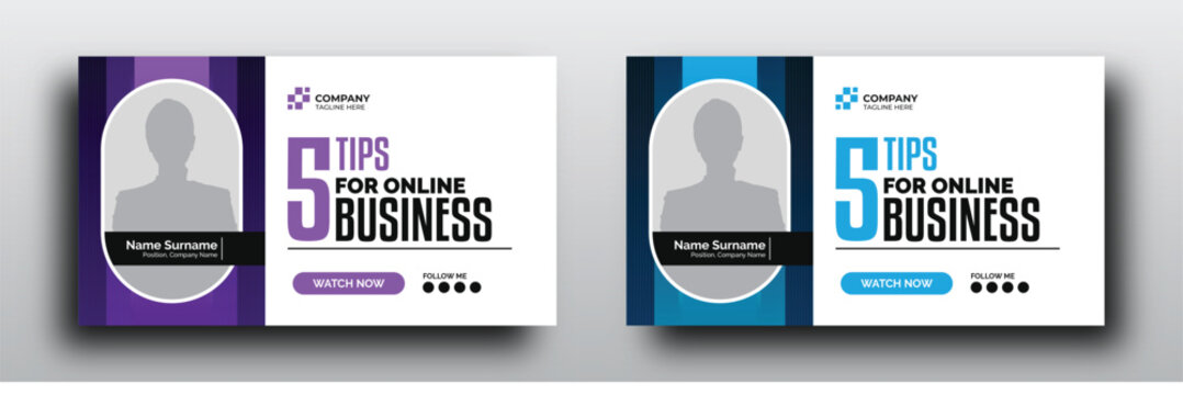Business youtube video thumbnail or web banner for social media