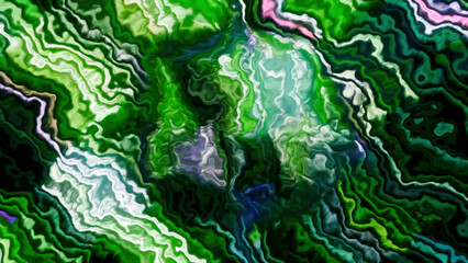 Fototapeta na wymiar Iridescent background. Motion. Green and gray background in animation with white lightning bolts that sparkle brightly.
