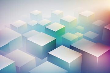 Obraz premium soft 3d iridescent cubes background for website or corporate presentation