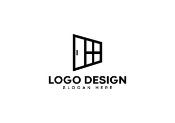 Window and Door logo design on luxury background. Window and Door logo concept. Window and Door icon design. Window and Door elegant and Professional icon on white background.