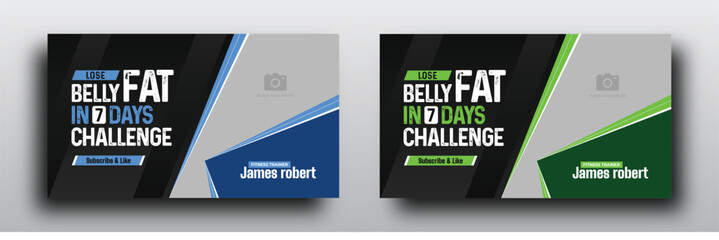 Gym and fitness youtube thumbnail or fitness training web banner