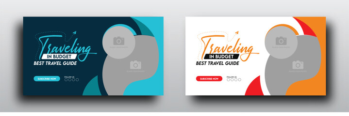 Travel youtube video thumbnail template