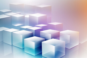 soft 3d iridescent cubes background for website or corporate presentation