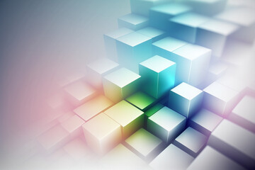 Fototapeta na wymiar soft 3d iridescent cubes background for website or corporate presentation