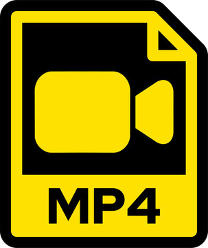 Mp4 icon , black and yellow