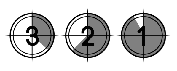 countdown, 3...2...1, black and white timer, 3, 2, 1 with progress marker on transparent background