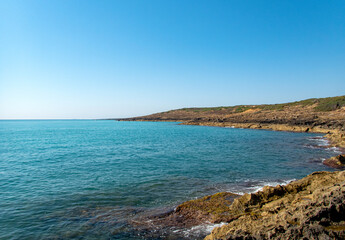 Fototapeta premium Costa dell'Eloro, Sicilia. Vista panoramica della spiaggia