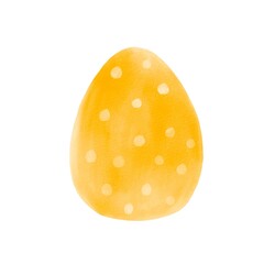 Blue Easter egg watercolor. Hand painted illustration design element isolated on white background.