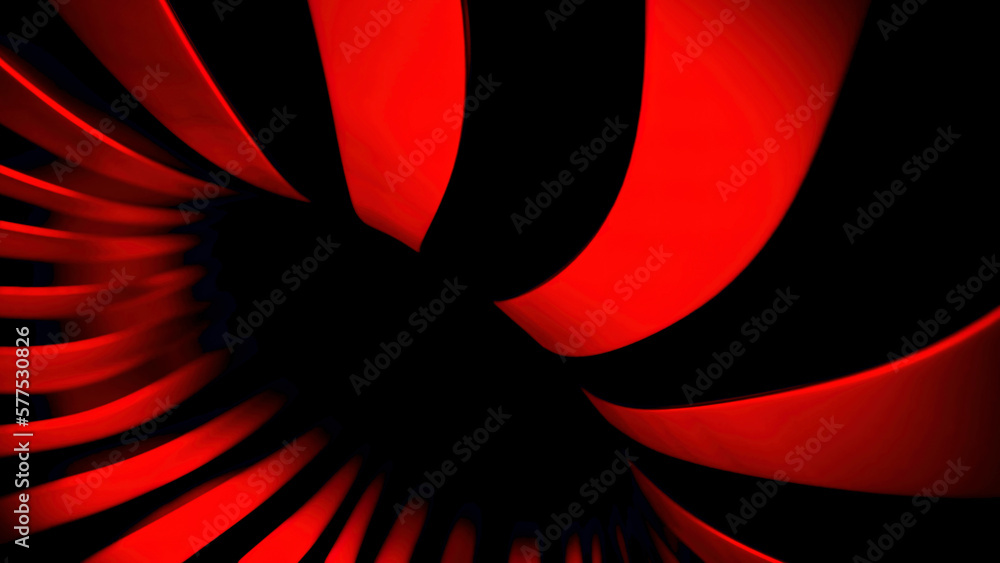Poster black background. design. orange rays creating a circle in the animation that moves apart in opposit
