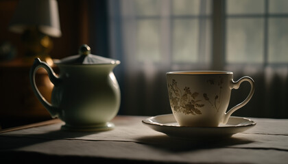 Fototapeta premium drink, cup of tea, coffee, home, breakfast Generative AI, Generativ, KI