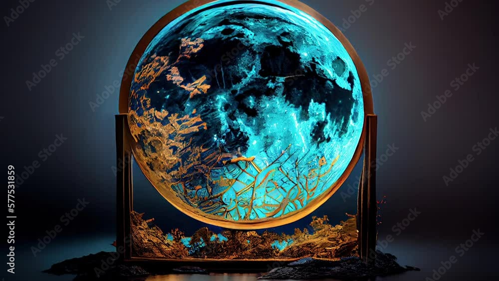 Wall mural an video animation of the earth with the details on it inside the gallery ai generated