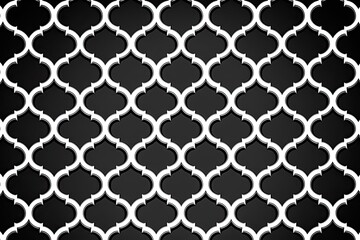 Fototapeta premium Black and White Quatrefoil background, illustration, generative ai