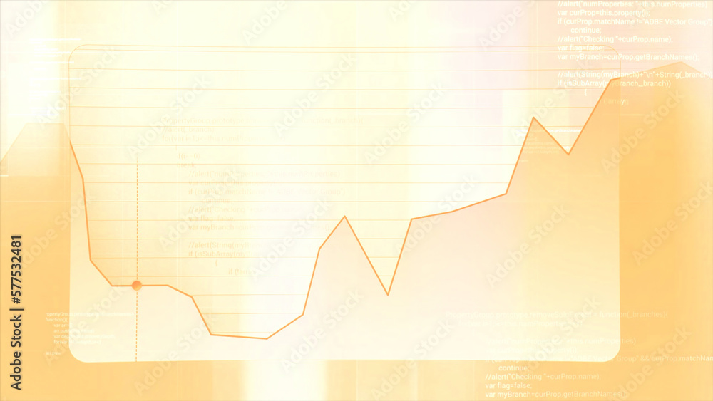 Poster orange and pale blue graph. motion.a gentle background in abstraction with a bug that runs along the