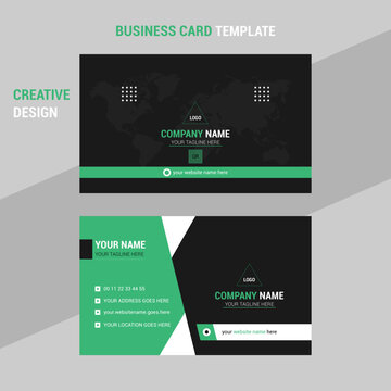 modern professional unique business card design template with black color background