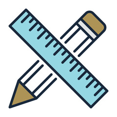 Pencil with ruler icon